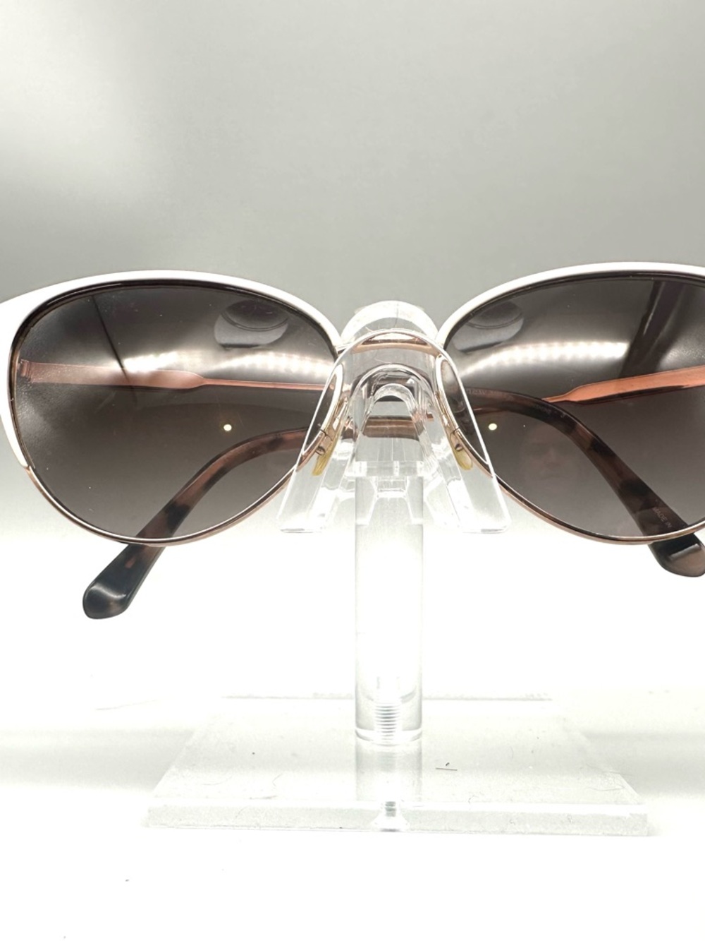 Kate Spade Ianna/G/S Sunglasses White Rose Gold Cat Eye Gradient Brown 56 16 140